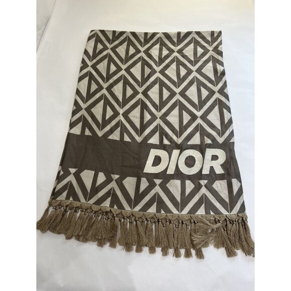 DIOR Oblique Scarf in Taupe White - Picture 3 of 7